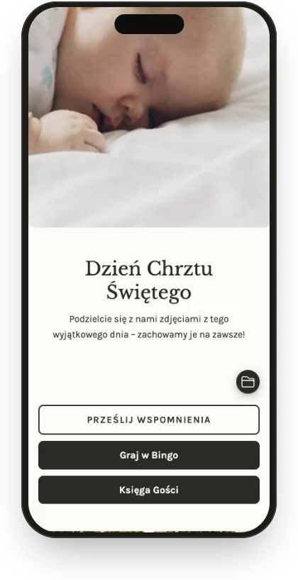 Galeria gości w szablonie Lniany chrzest